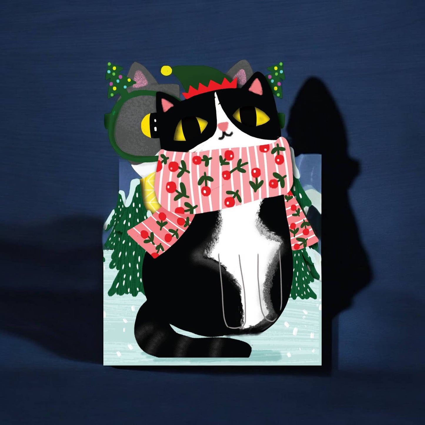 Interactive Christmas Cat Holiday Card