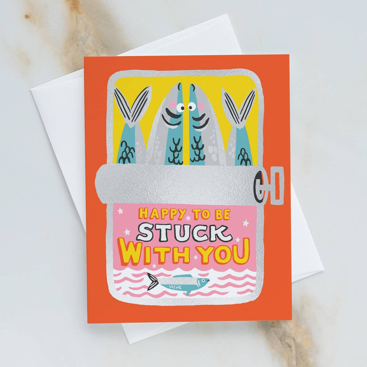 Stuck with You Sardines Love Card