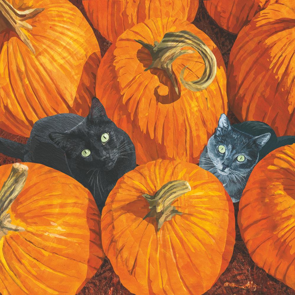 Pumpkin Cats Beverage Napkins
