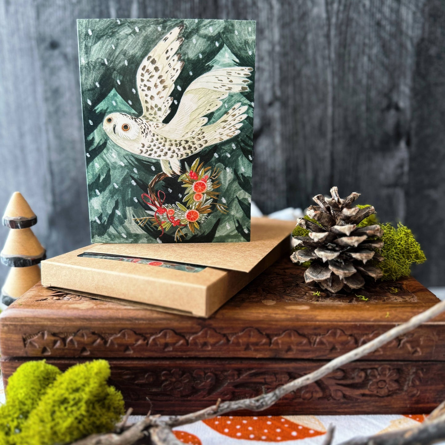 Festive Owl Boxed Holiday Cards