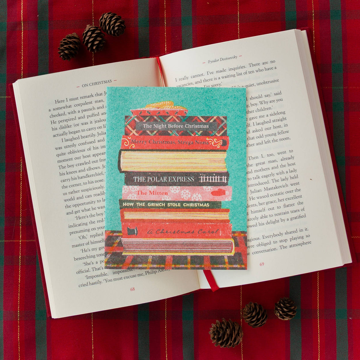 Stack of Christmas Books Holiday Boxed Cards