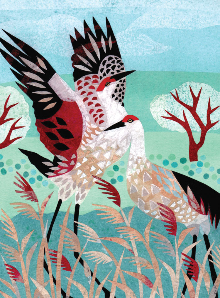 Dancing Cranes Wedding Card