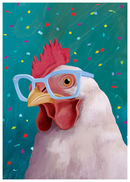 Eggs-ellent Chicken Birthday Card