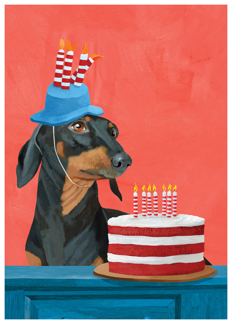 Dachshund Cake Card