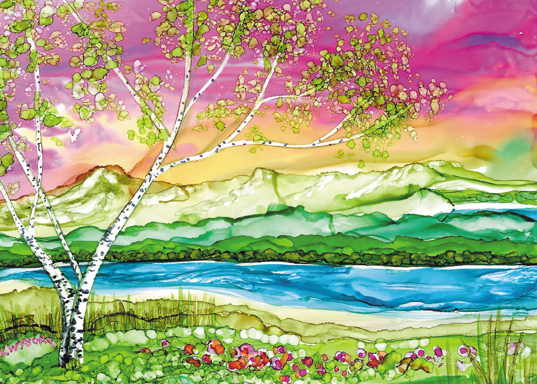 Magenta Skies Blank Card