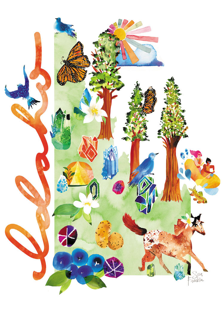 Watercolor USA: Idaho Blank Cards