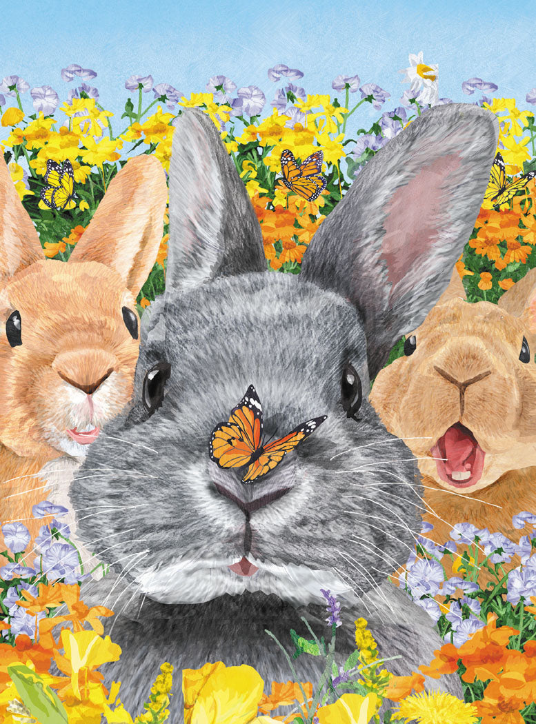 Bunnies and Butterflies Birthday Card