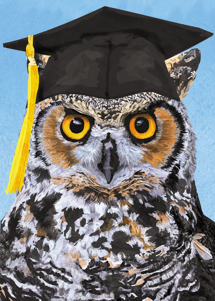 Grad Cap Owl Graduation Card