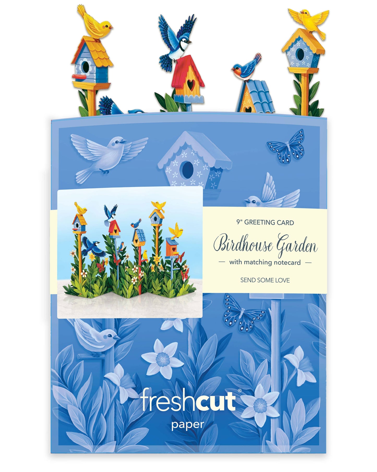 Birdhouse Garden Blank Pop-Up Card