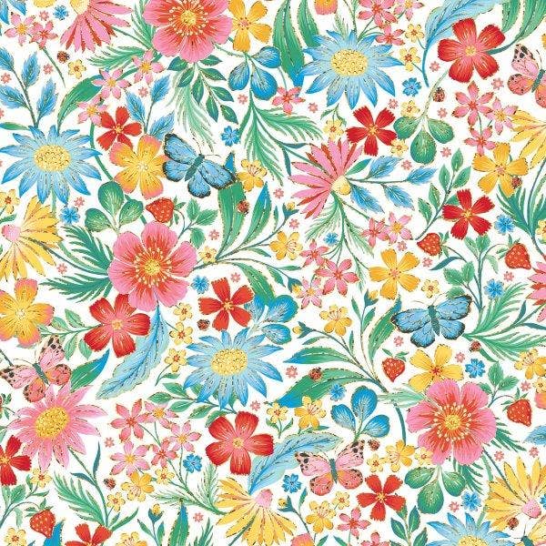 Happy Wildflowers Wrapping Paper, 2 Rolls