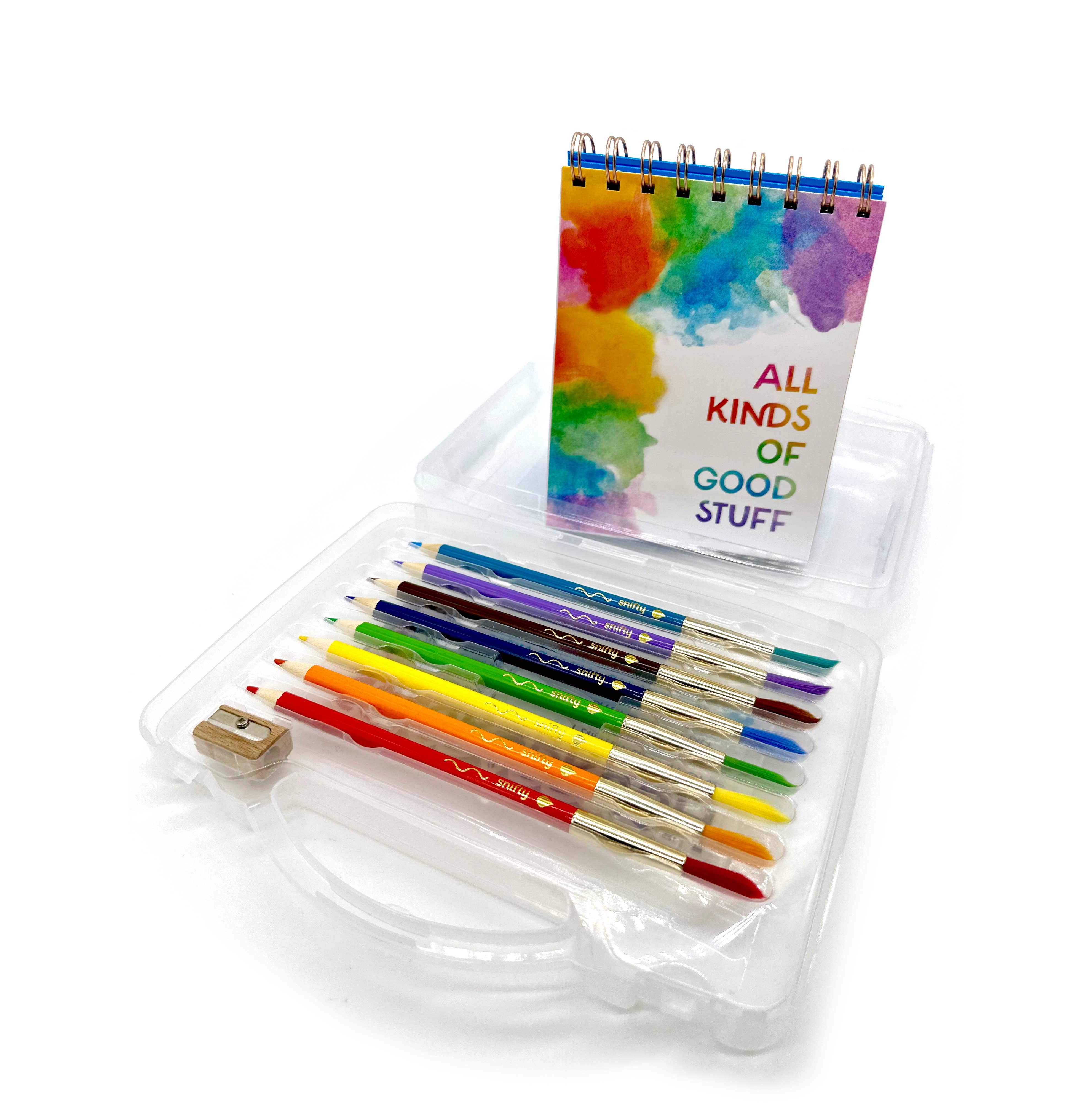 Watercolour Pencil & Paintbrush 12 Set - Snifty