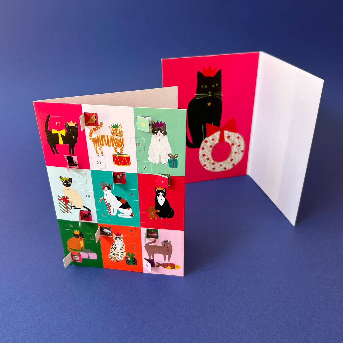 Festive Cat Advent Calendar Holiday Card