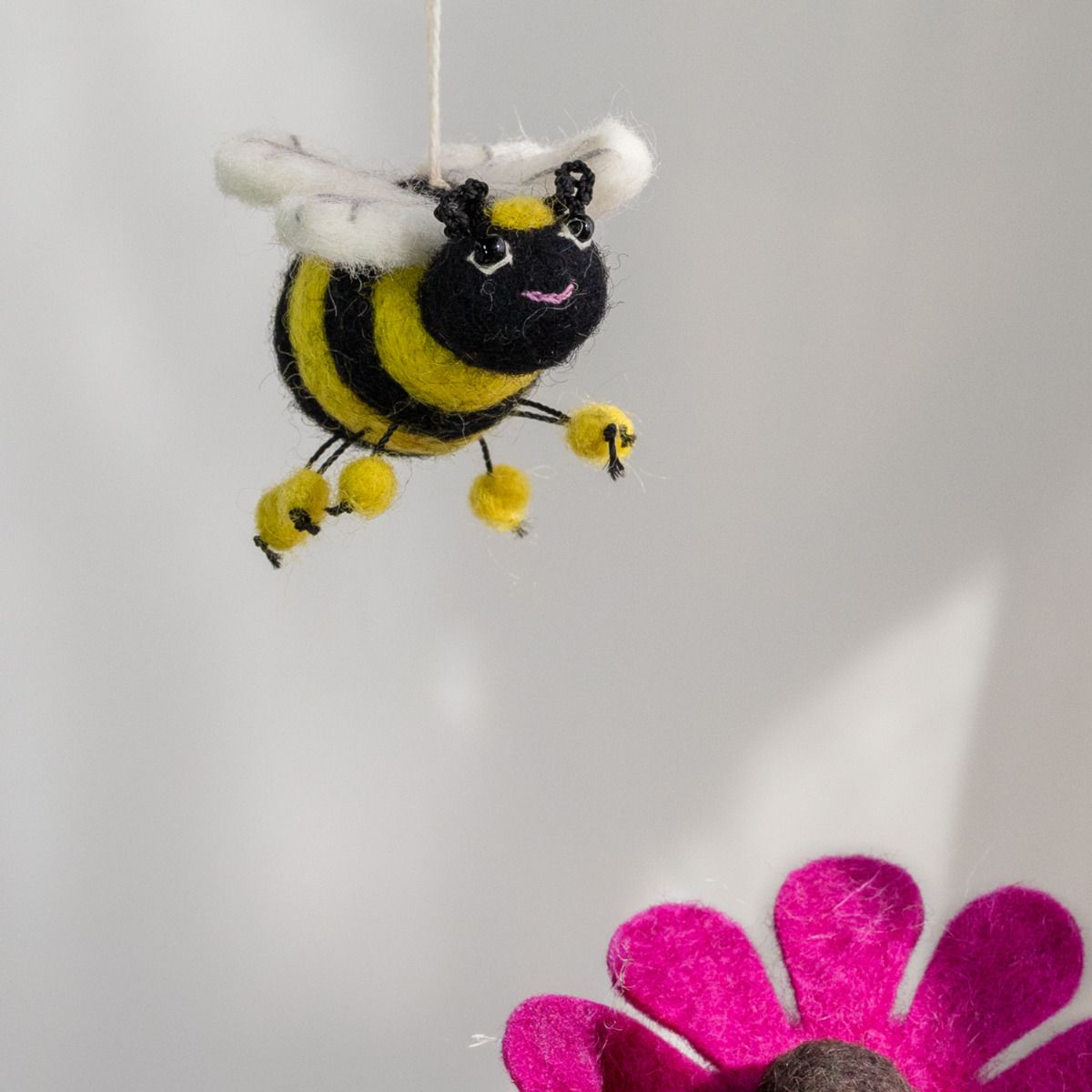Felted Honey Bee Ornament