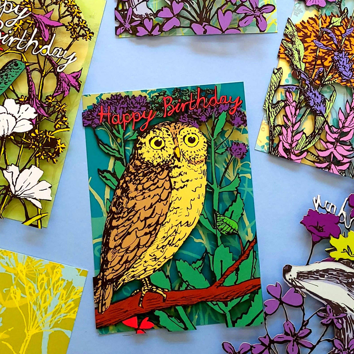 Owl Lasercut Birthday Card