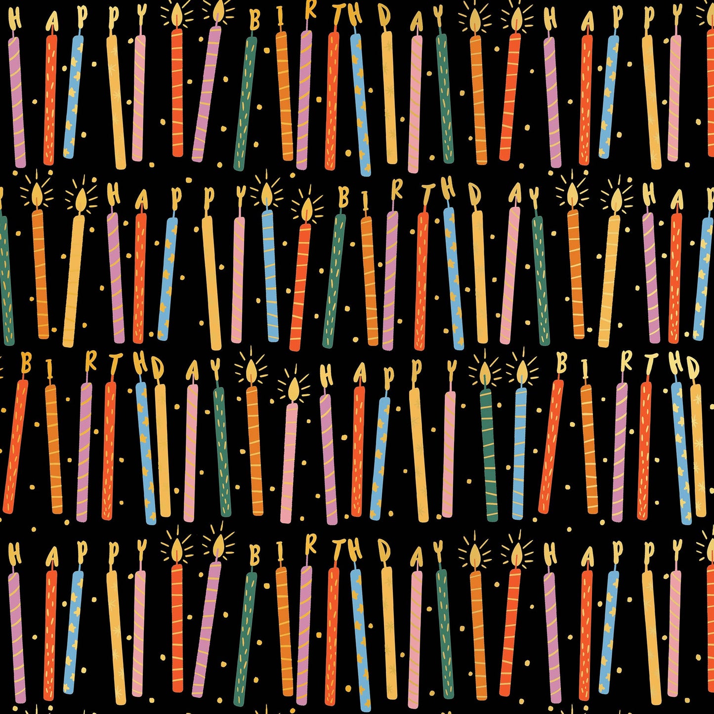 Birthday Candles Dark Wrapping Paper, 2 Rolls