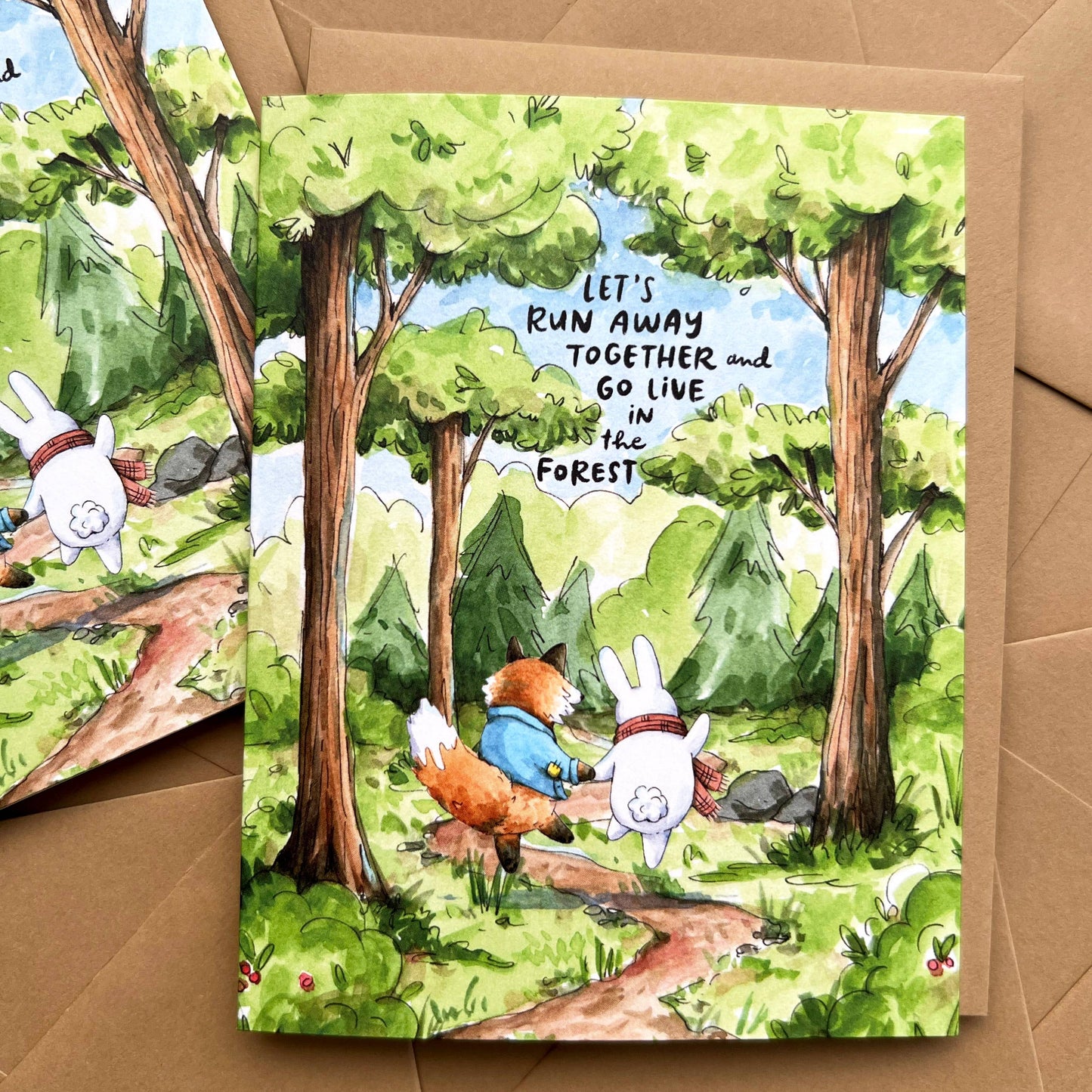Let's Run Away Together & Go Live In the Forest Love Card