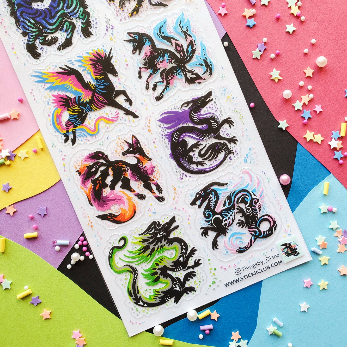 Chromatic Mythic Beasts Sticker Sheet