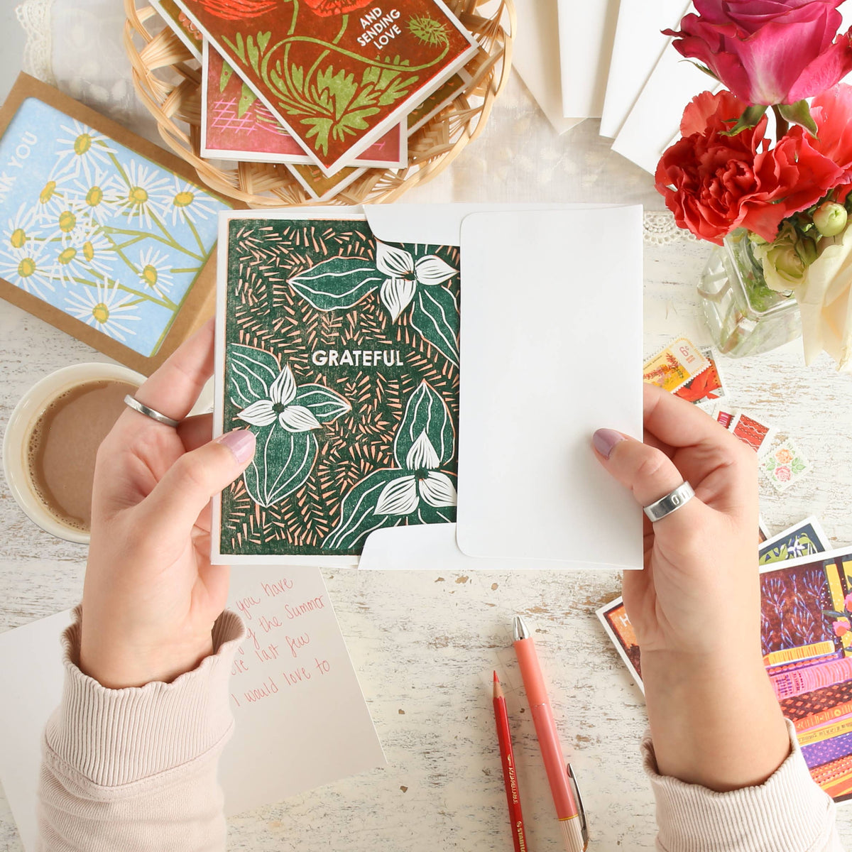 Grateful (Trillium) Thank You Card