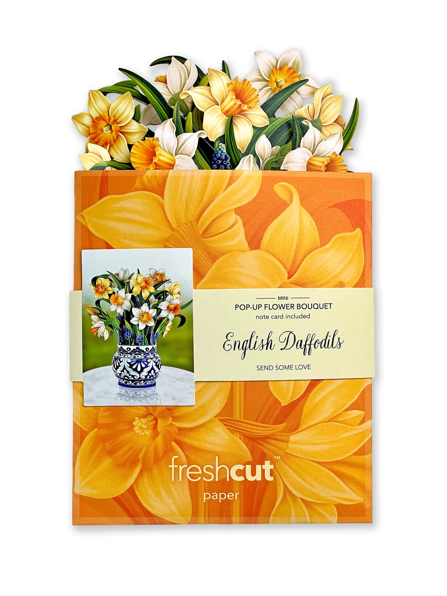 Mini English Daffodils Pop-up Bouquet Greeting Card