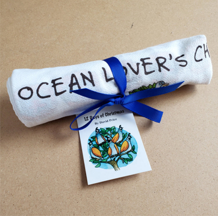 Ocean Lover's Christmas Tea Towel