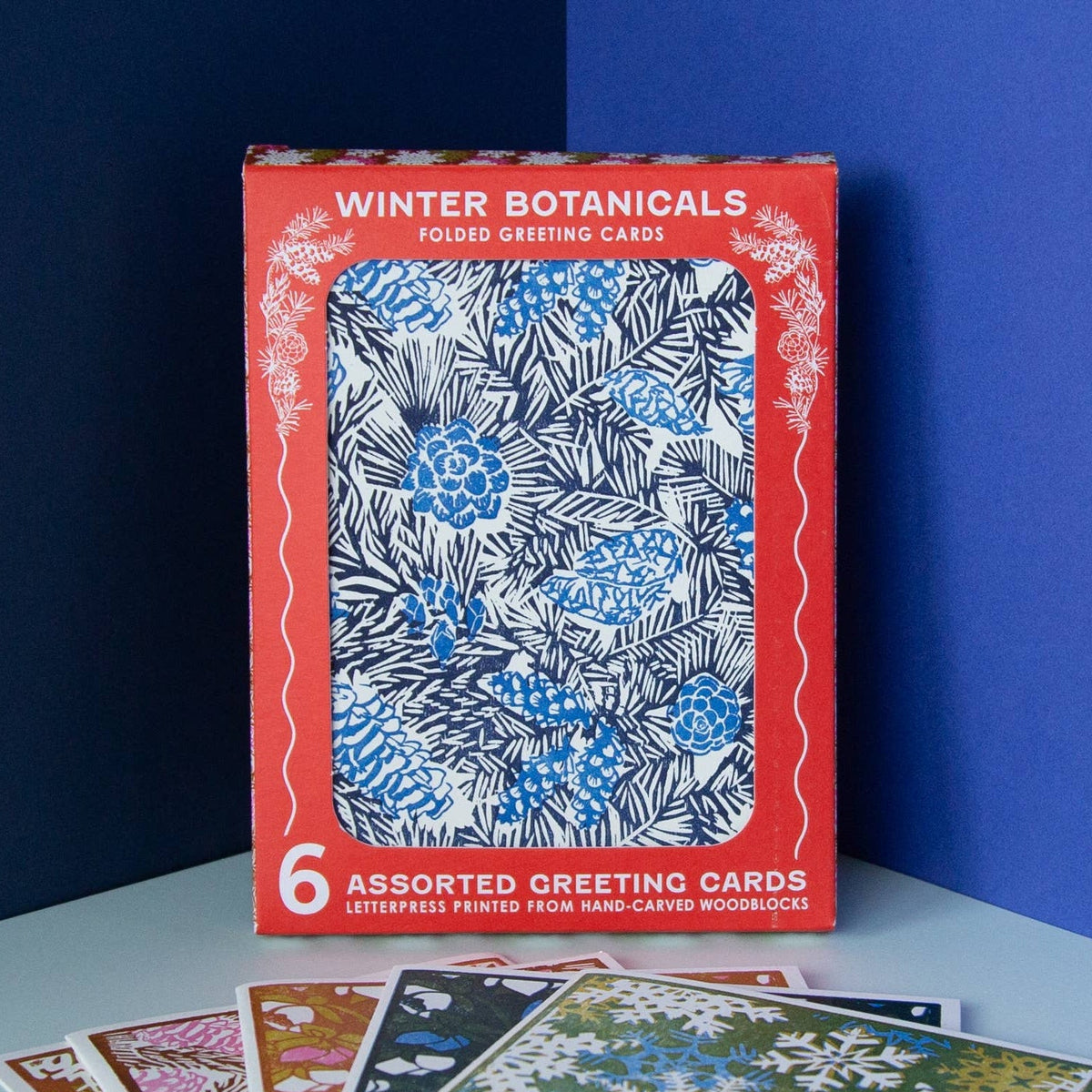 Blue Pines and Boughs Boxed Holiday Cards