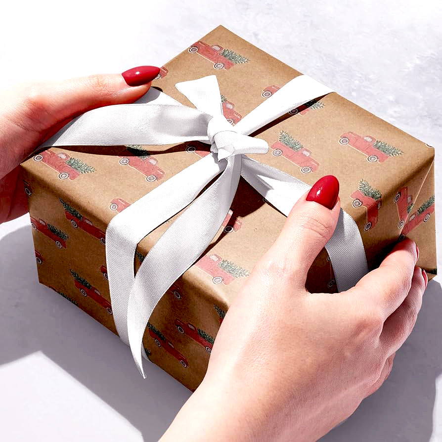 Red Truck Kraft Wrap, 2 Rolls