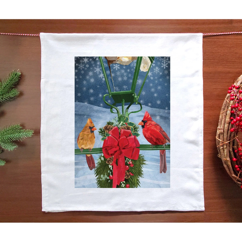 Cardinals Night Tea Towel