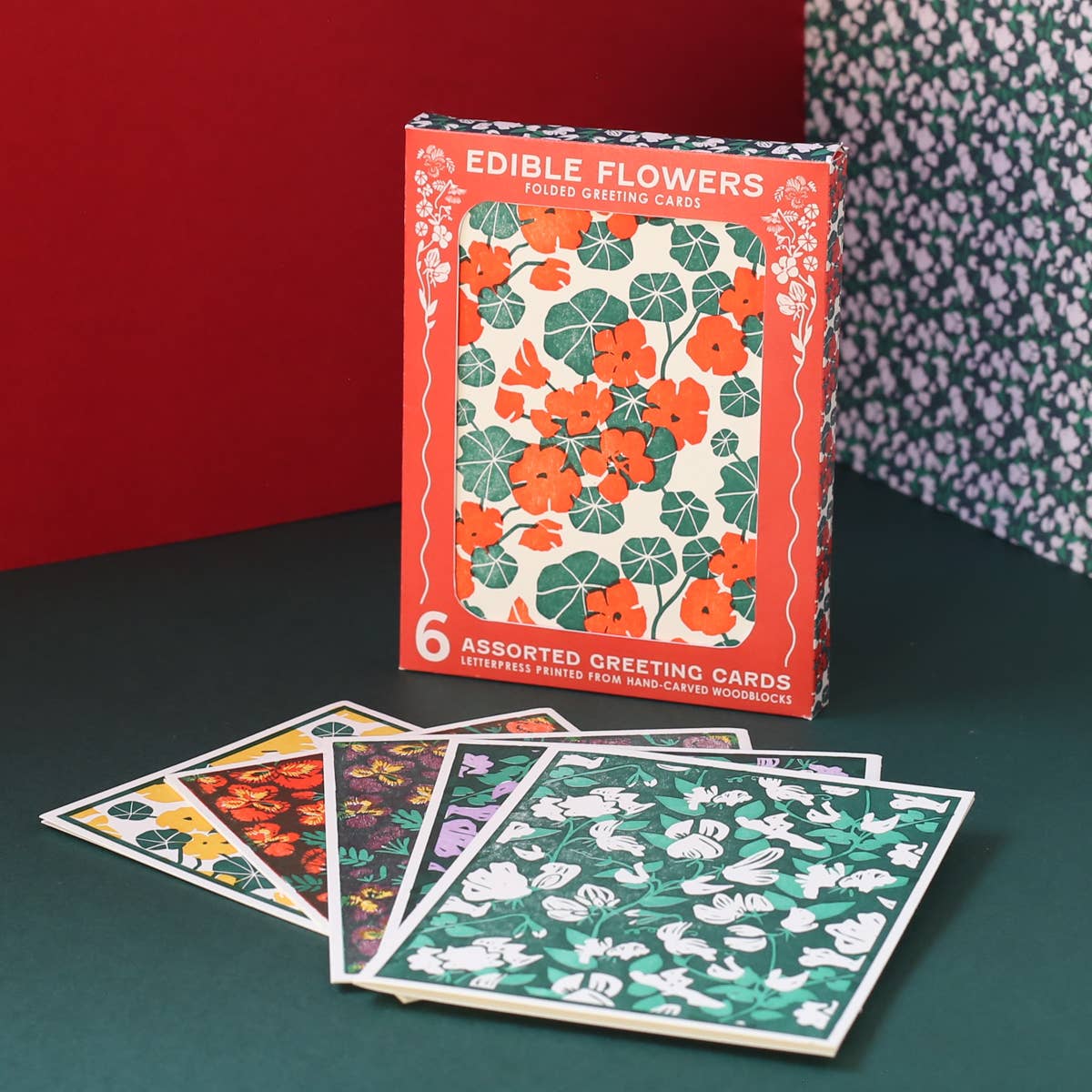 Red Pansies Boxed Blank Cards