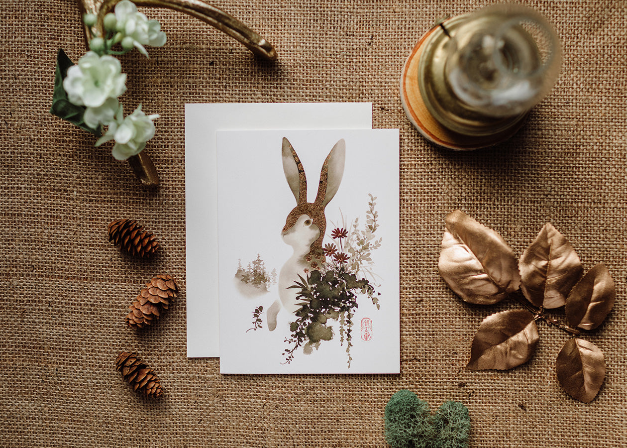 Golden Bunny Foil Embossed Card