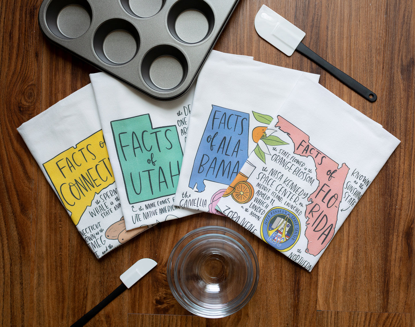 State Facts: Alabama Tea Towel