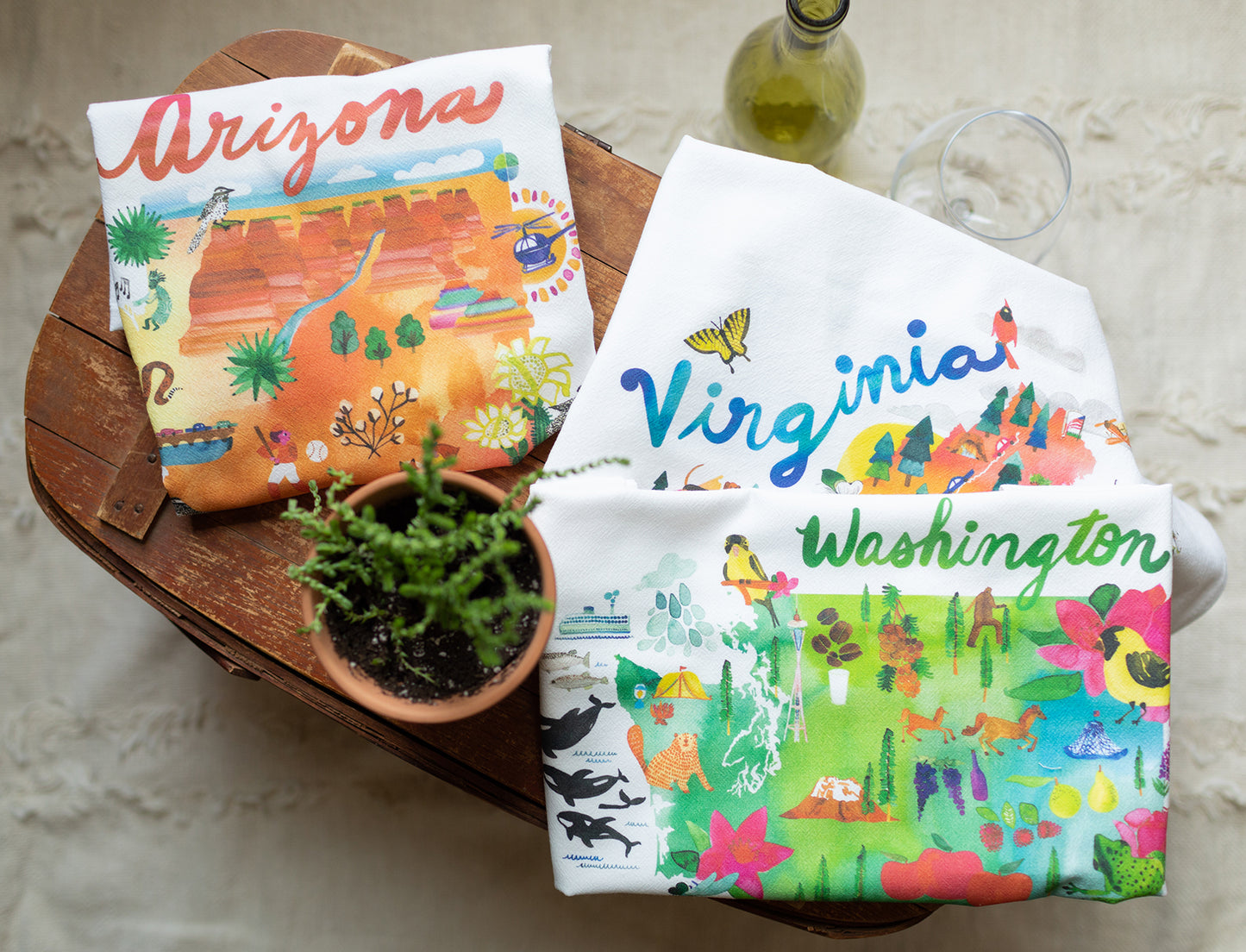 Watercolor USA: Virginia Towel