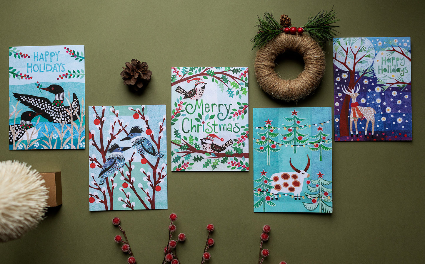 Happy Holiday Buck Holiday Cards