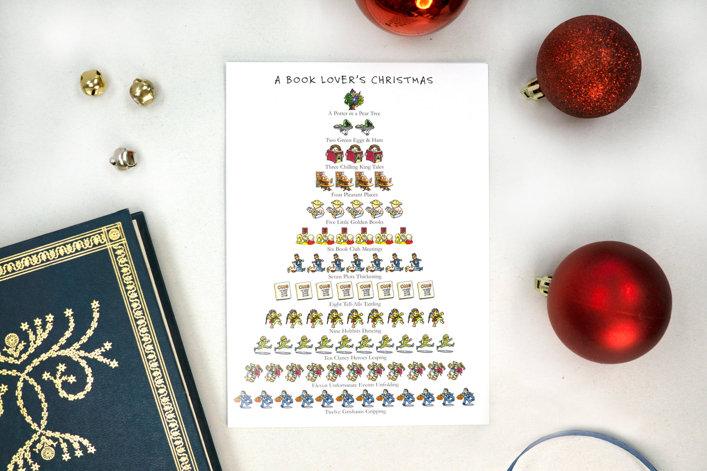 Book Lover's Christmas 12-Days Holiday Cards