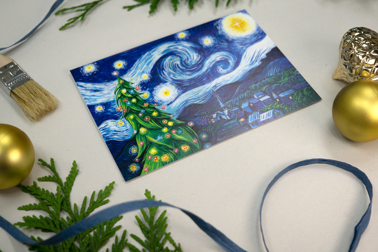 Silent Night, Starry Night Holiday Cards