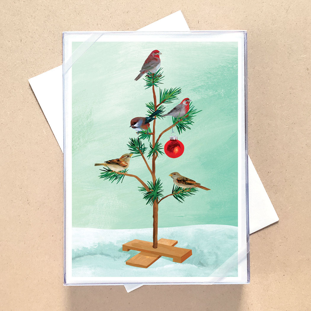 Christmas Birds Tree Holiday Cards