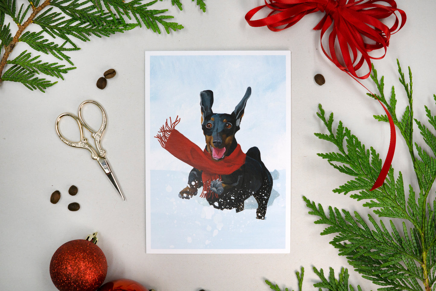 Dachshund Through the Snow Holiday Cards