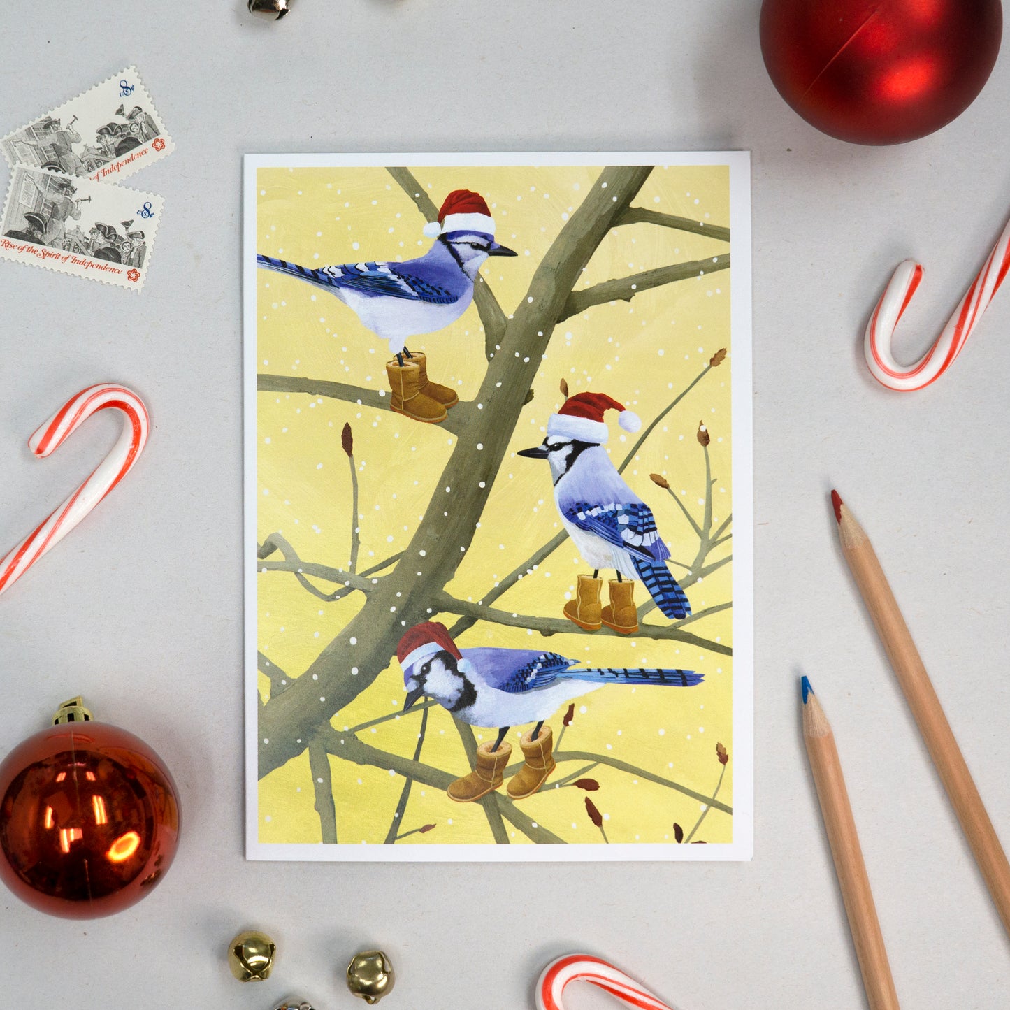 Blue Jays in Boots Holiday Cards