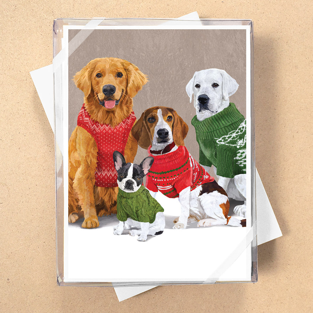 Dogs in Sweaters Holiday Cards