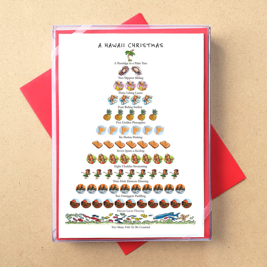 Hawaii Christmas 12-Days Holiday Cards