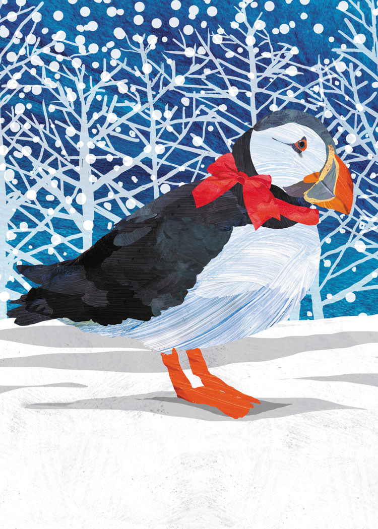 Puffin with Bow Holiday Cards