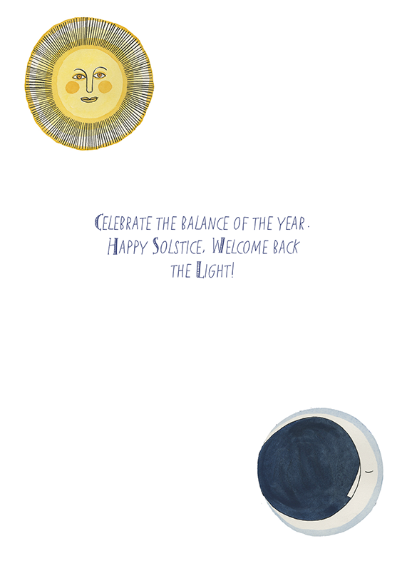Sun and Moon Solstice Card