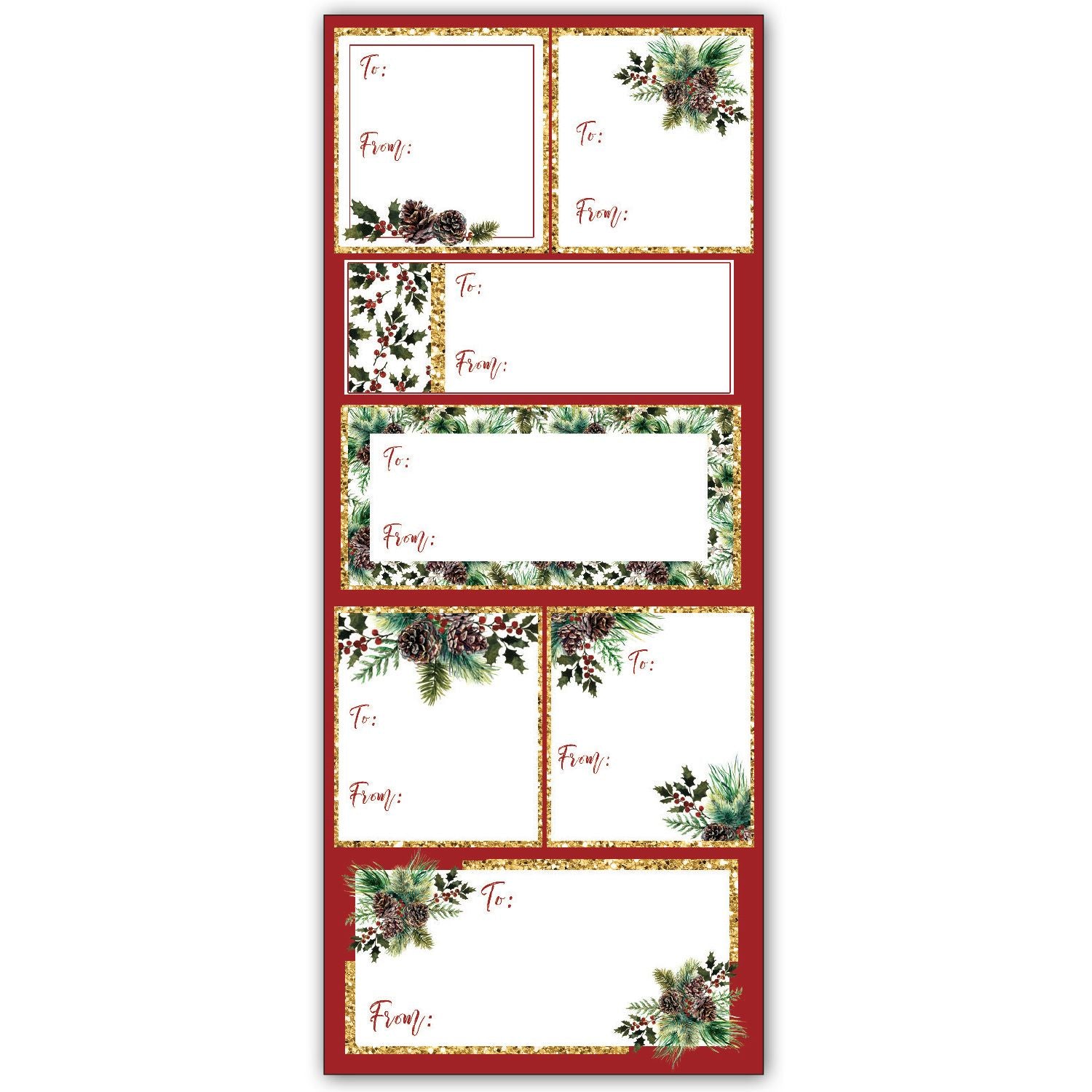 Glistening Pine Sticker Gift Labels – Allport Editions