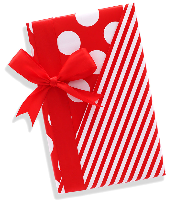 Red Dot and Stripe Reversible Wrap, 2 Rolls