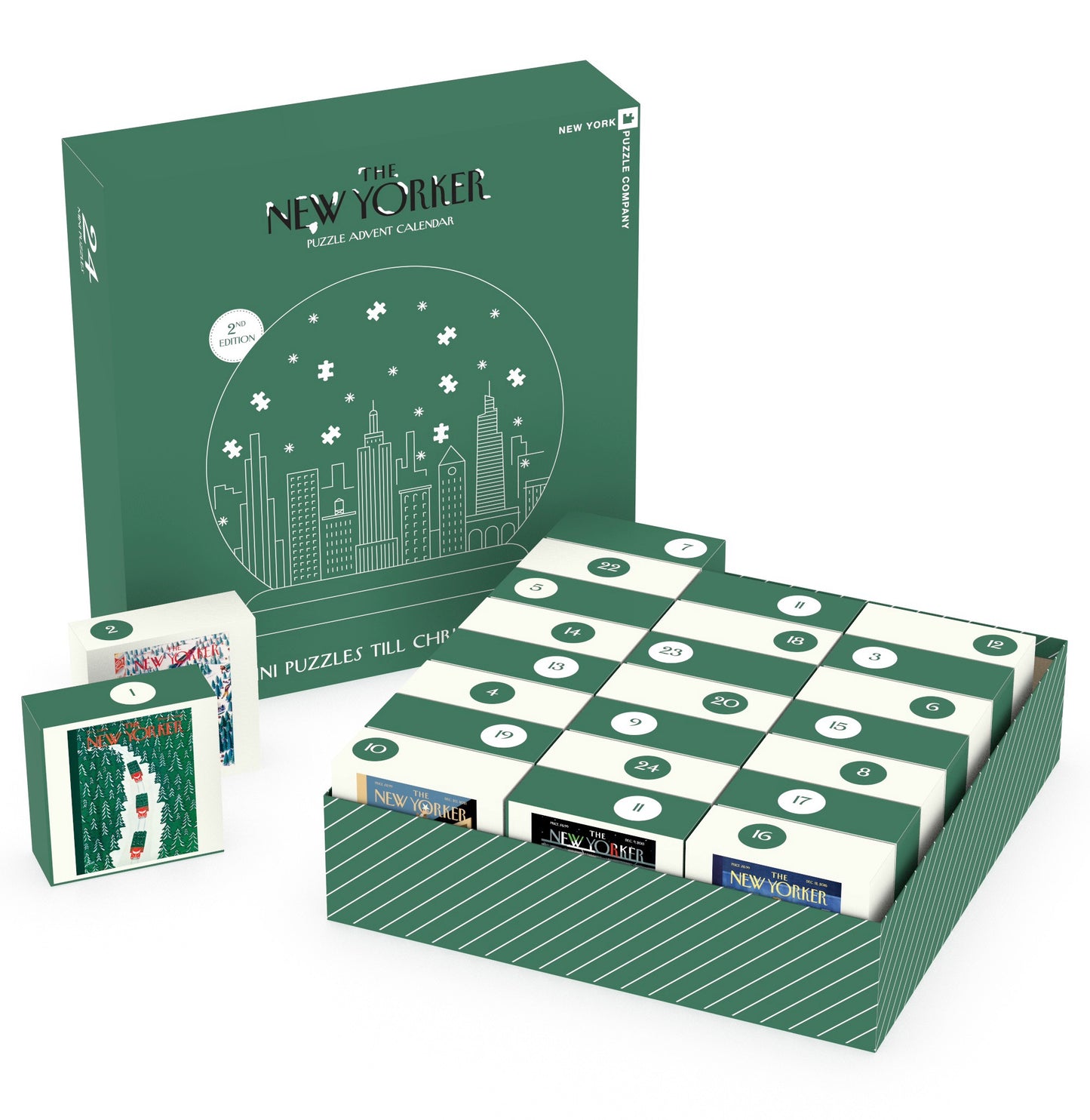New Yorker Advent Calendar Green, NEW! 2nd Edition - 100pc