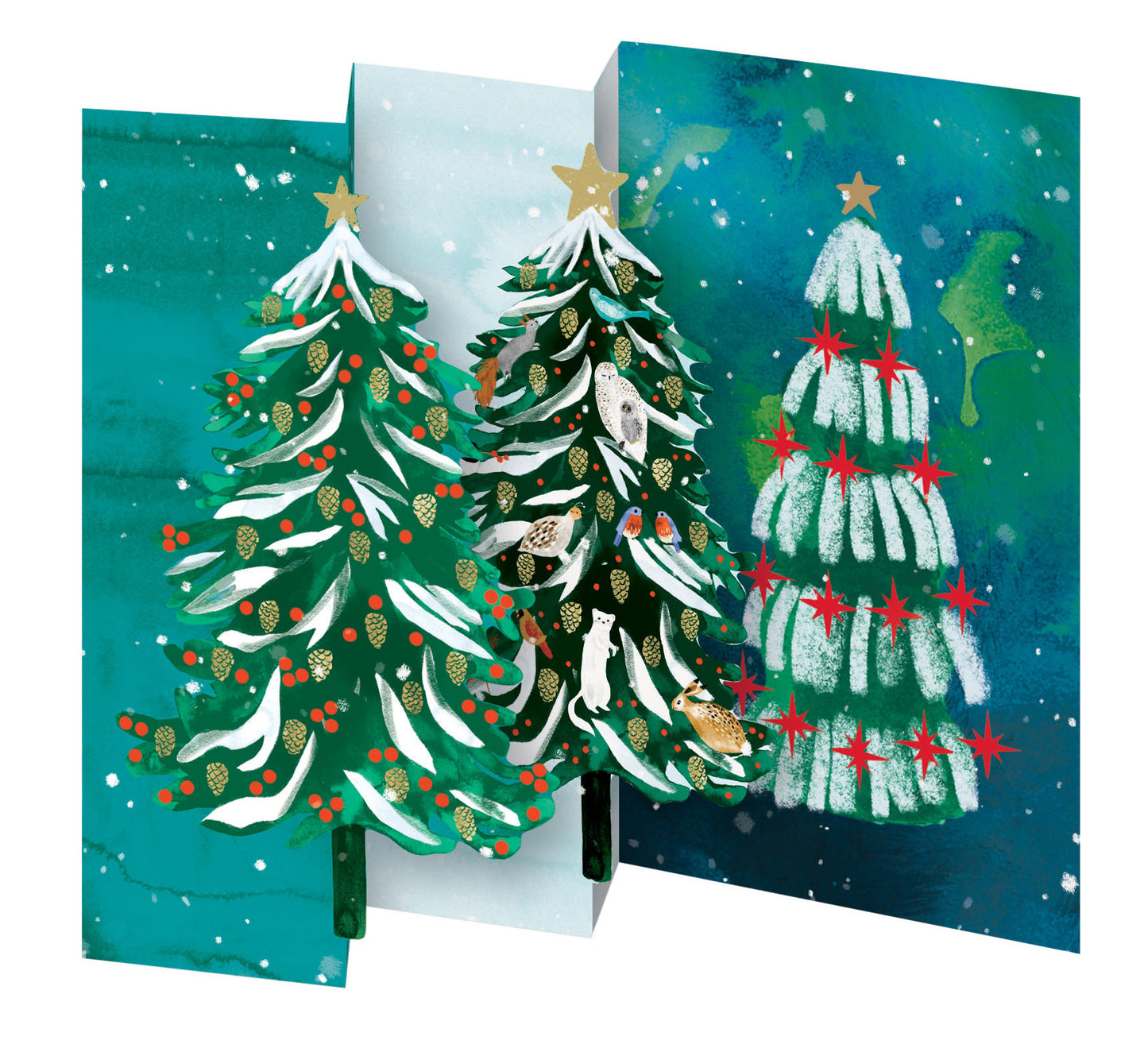 Wild Winter Forest Tri-Fold Boxed Holiday Cards