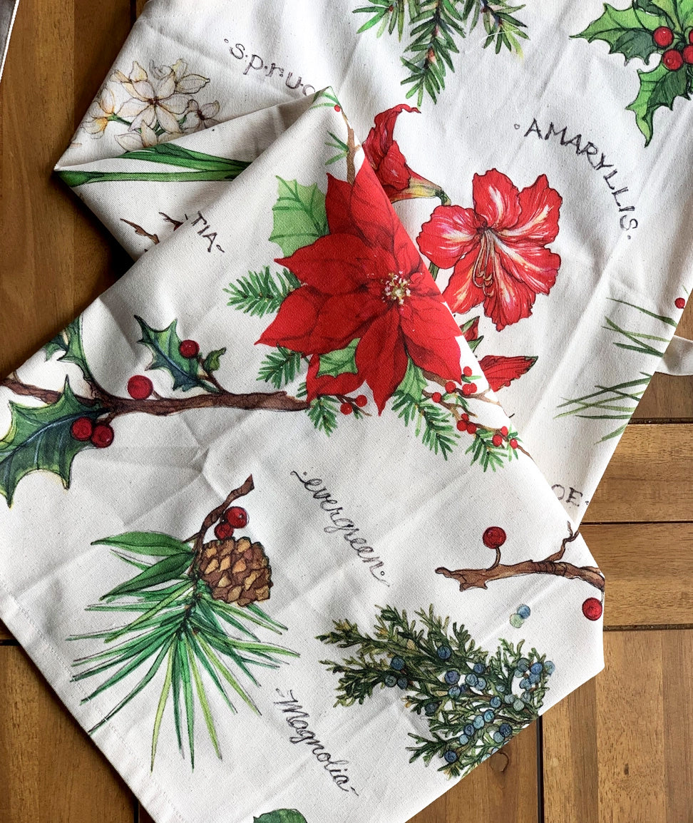 Field Guide to Winter Blossoms Tea Towel