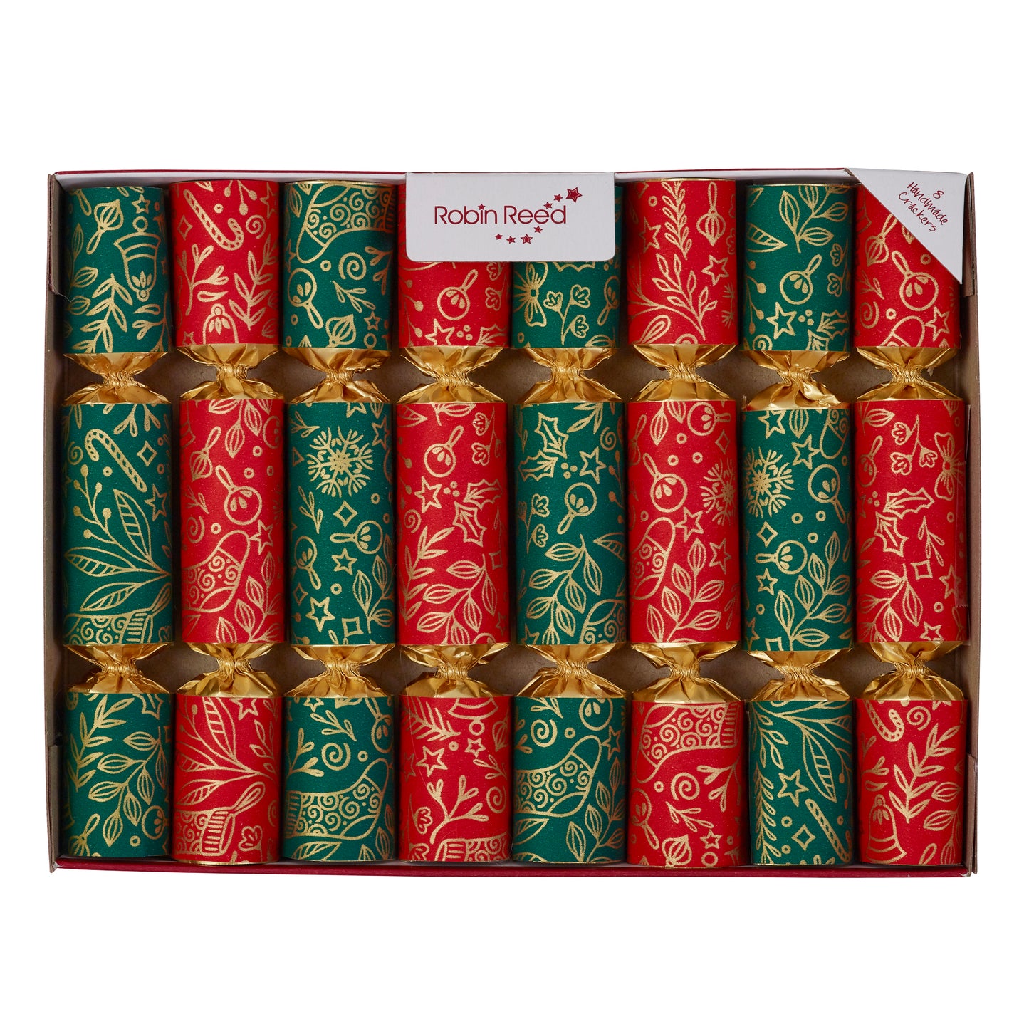 Red & Green Bon Bon Mini Christmas Crackers