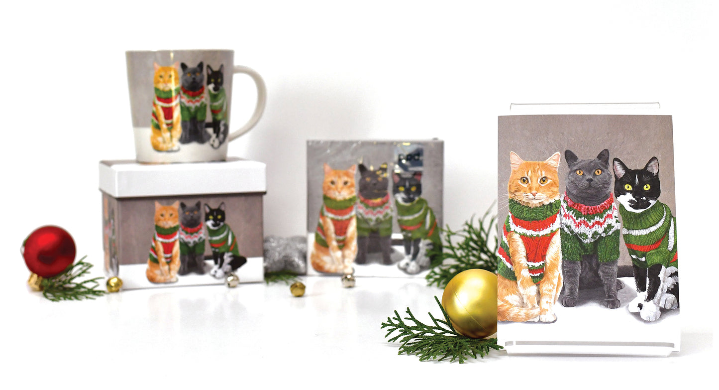 Cats in Sweaters Holiday Cards