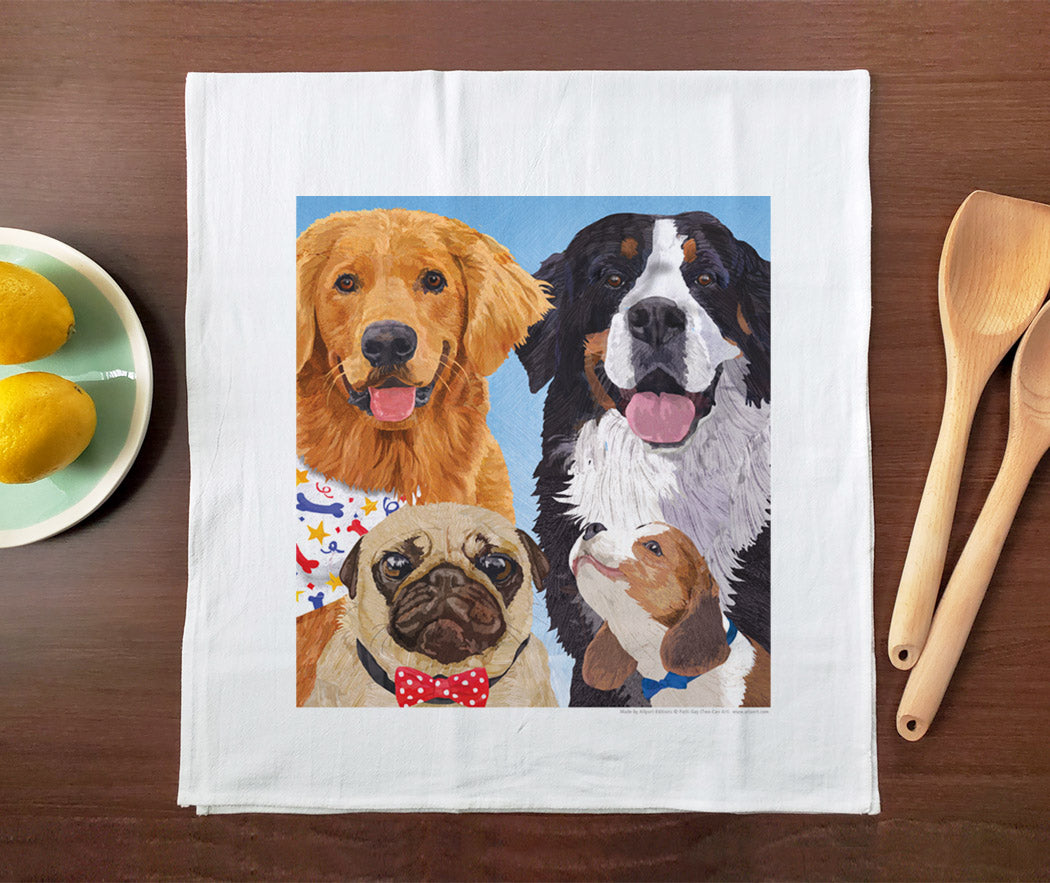 Dog Pawty Tea Towel