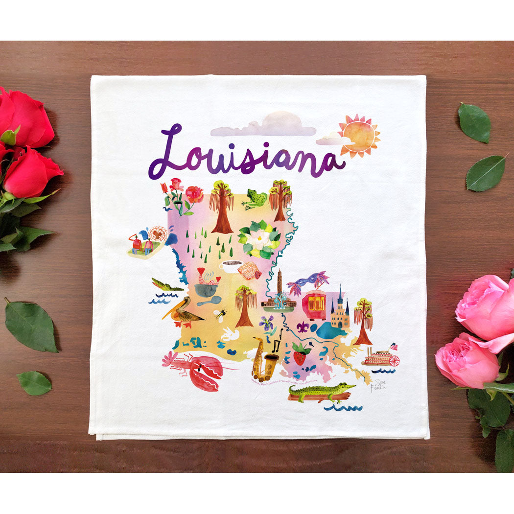 Watercolor USA: Louisiana Towel
